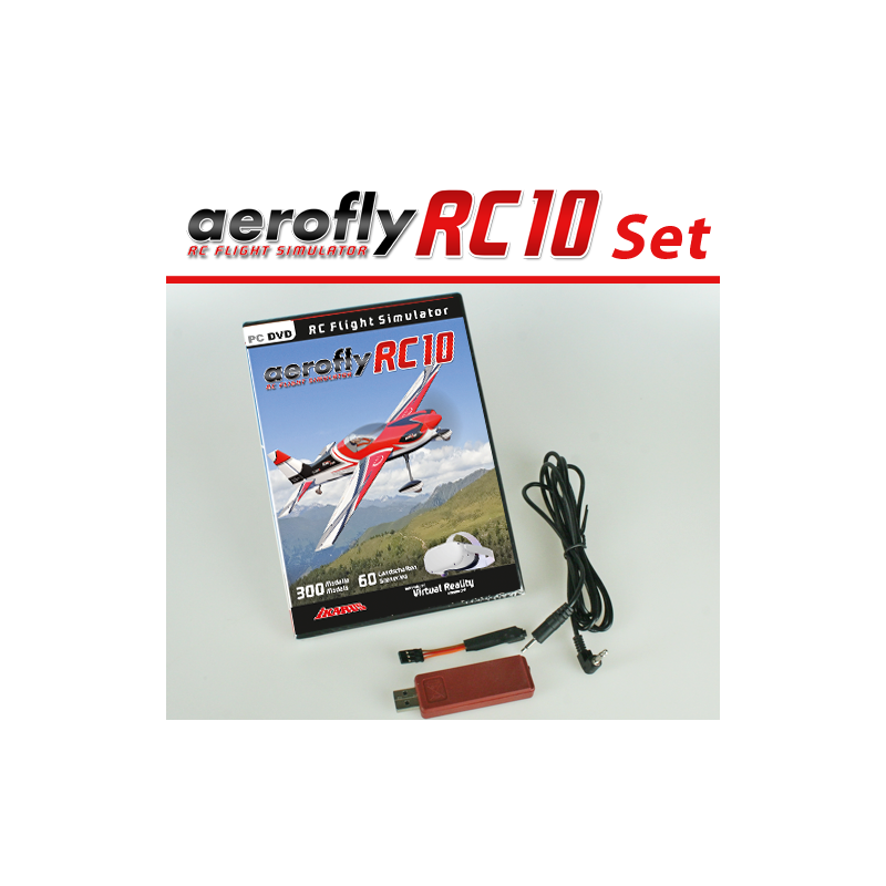 Set: aeroflyRC10 with Interface for 3.5 mm trainer ports (Spektrum)